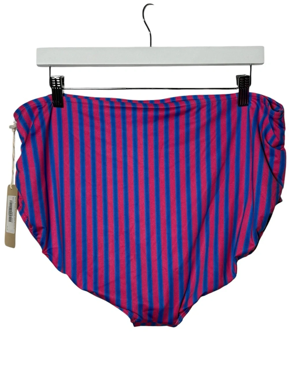 Albion Berry Stripe Tankini Ruched Midi Bottoms Set NWT Size XXXL